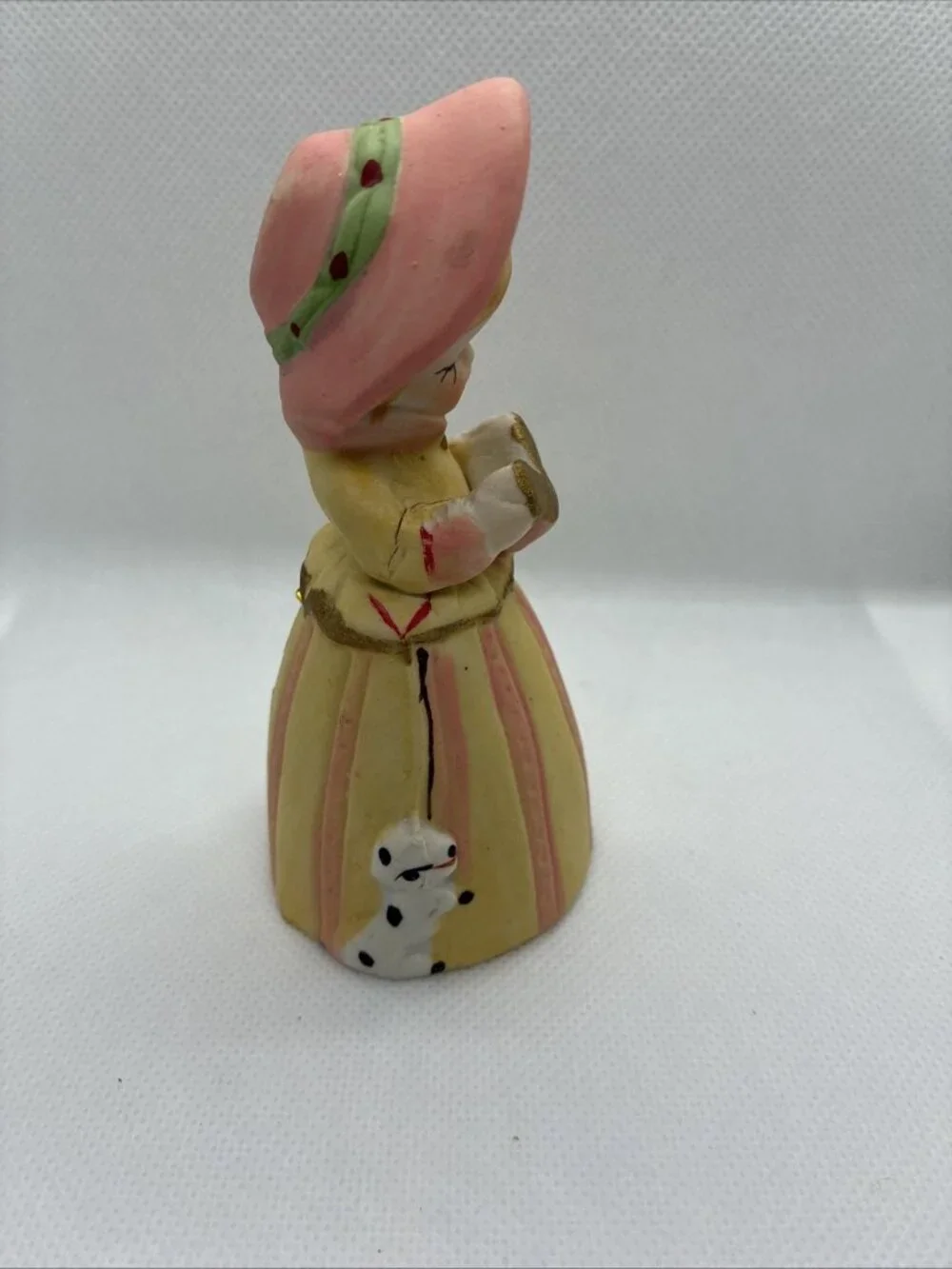 Vintage Merri Bells Jasco 1978 Girl Caroler Bisque Porcelain Bell Figurine
